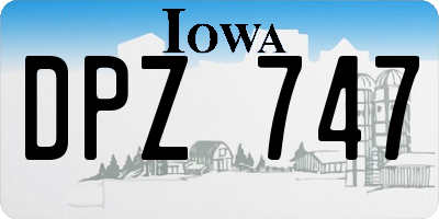 IA license plate DPZ747