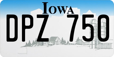 IA license plate DPZ750