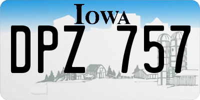 IA license plate DPZ757
