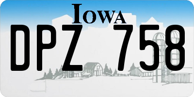 IA license plate DPZ758