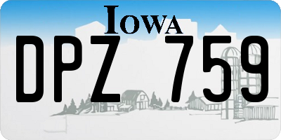 IA license plate DPZ759