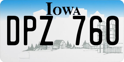 IA license plate DPZ760