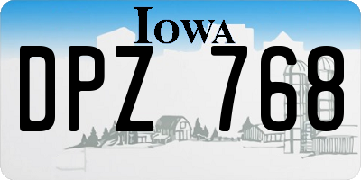 IA license plate DPZ768