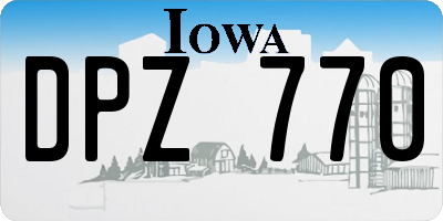 IA license plate DPZ770