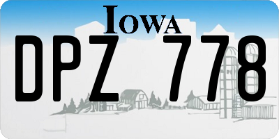 IA license plate DPZ778