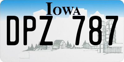 IA license plate DPZ787