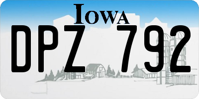 IA license plate DPZ792