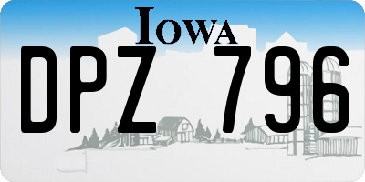 IA license plate DPZ796