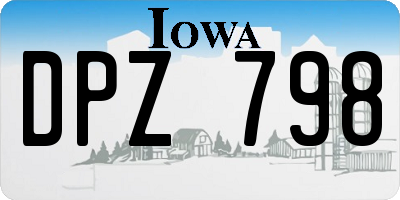 IA license plate DPZ798