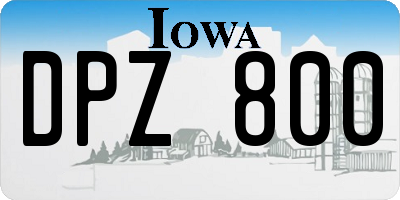 IA license plate DPZ800