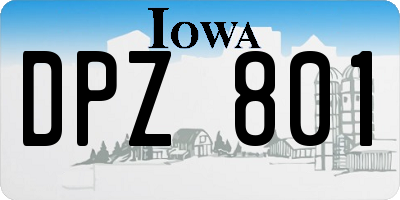 IA license plate DPZ801