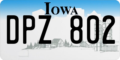 IA license plate DPZ802