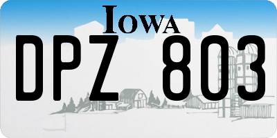 IA license plate DPZ803