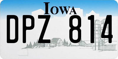 IA license plate DPZ814