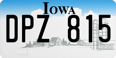 IA license plate DPZ815