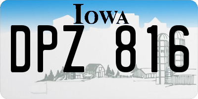 IA license plate DPZ816