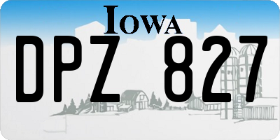 IA license plate DPZ827