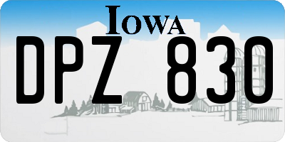 IA license plate DPZ830