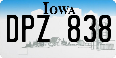 IA license plate DPZ838