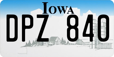 IA license plate DPZ840