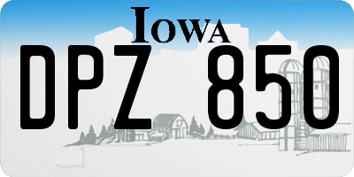 IA license plate DPZ850