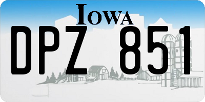 IA license plate DPZ851