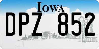 IA license plate DPZ852