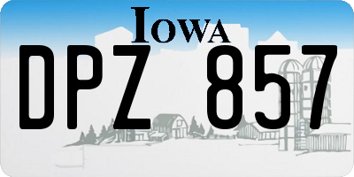 IA license plate DPZ857
