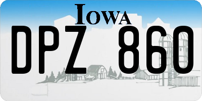 IA license plate DPZ860