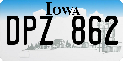 IA license plate DPZ862