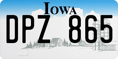 IA license plate DPZ865