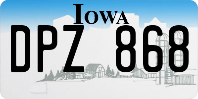 IA license plate DPZ868