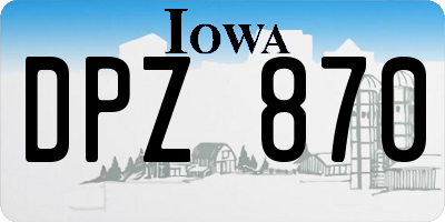 IA license plate DPZ870