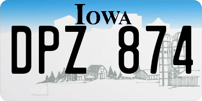 IA license plate DPZ874