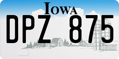 IA license plate DPZ875