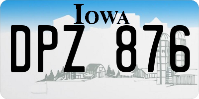 IA license plate DPZ876