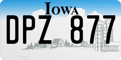 IA license plate DPZ877