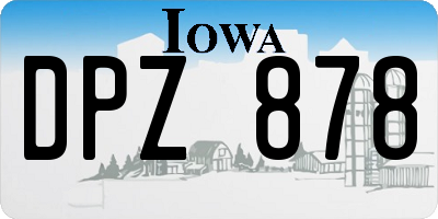 IA license plate DPZ878