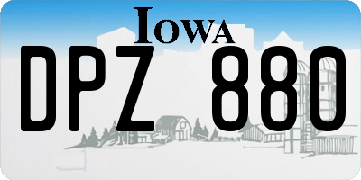 IA license plate DPZ880