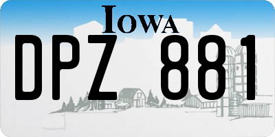 IA license plate DPZ881