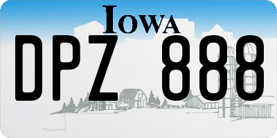 IA license plate DPZ888