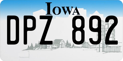 IA license plate DPZ892