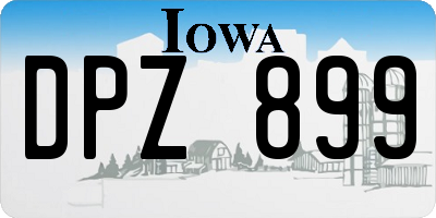 IA license plate DPZ899