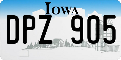 IA license plate DPZ905