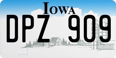 IA license plate DPZ909