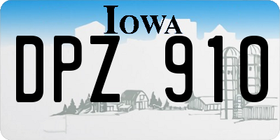 IA license plate DPZ910
