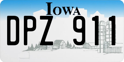 IA license plate DPZ911