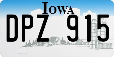IA license plate DPZ915