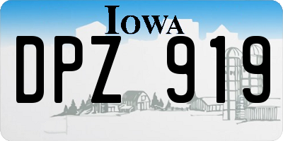 IA license plate DPZ919