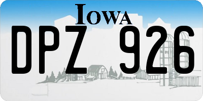 IA license plate DPZ926